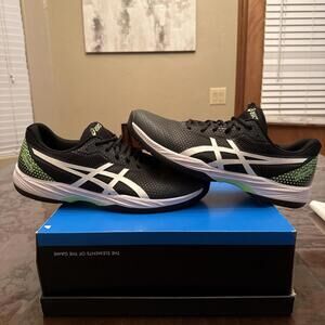 Asics Gel-Game 9 Shoes Mens 14 Black Green Sneakers Tennis Pickleball